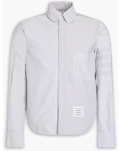 Thom Browne Striped Cotton-oxford Shirt - White