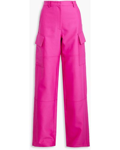 Valentino Cotton, Wool And Silk-blend Cargo Pants - Pink