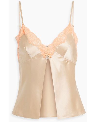 T By Alexander Wang Lace-trimmed Silk-satin Camisole - Pink