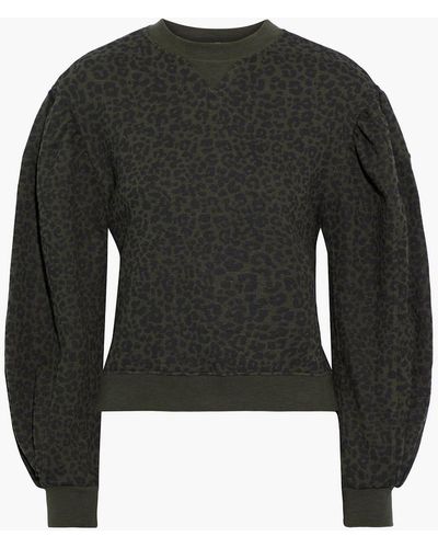 Ulla Johnson Lula Leopard-print French Cotton-terry Sweatshirt - Green