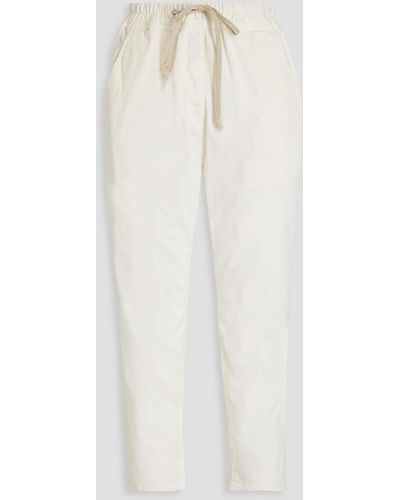 Nili Lotan Cropped Cotton-blend Twill Tapered Trousers - White