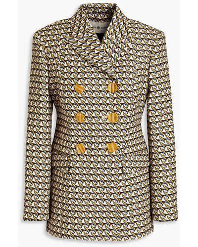 Tory Burch Printed Twill Blazer - White