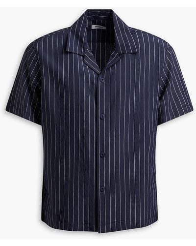 Sandro Pinstriped Woven Shirt - Blue