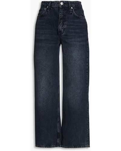 Rag & Bone Andi hoch sitzende cropped jeans mit weitem bein in ausgewaschener optik - Blau