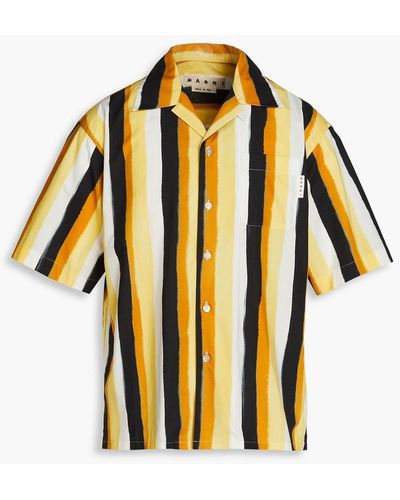 Marni Striped Cotton-poplin Shirt - Metallic