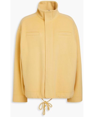 Nanushka Dufan Wool And Silk-blend Felt Jacket - Yellow