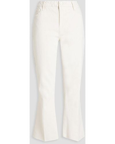 FRAME Le Crop Mini Boot Cropped Mid-rise Bootcut Jeans - White