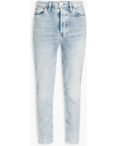 RE/DONE 90s hoch sitzende cropped jeans mit schmalem bein in ausgewaschener optik - Blau