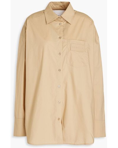 REMAIN Birger Christensen Oversized Appliquéd Cotton-poplin Shirt - Natural