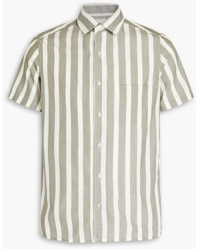 Boglioli Striped Cotton And Lyocell-blend Shirt - White