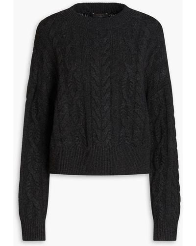 N.Peal Cashmere Cable-knit Cashmere Sweater - Black