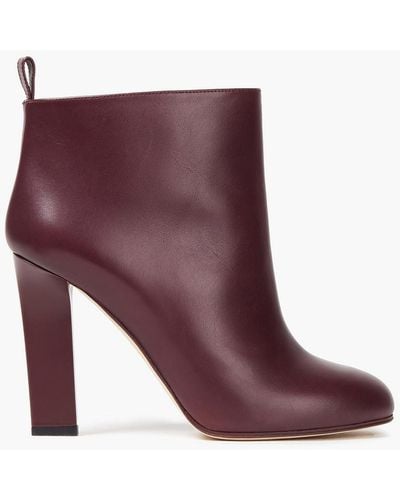 Victoria Beckham Leather Ankle Boots - Red