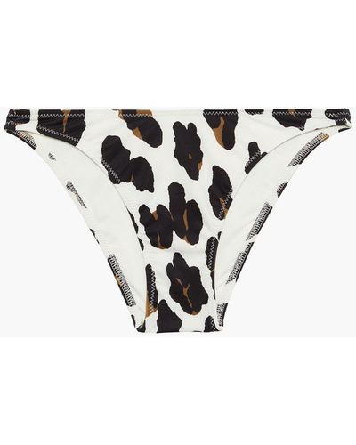Solid & Striped Leopard-print Low-rise Bikini Briefs - Black
