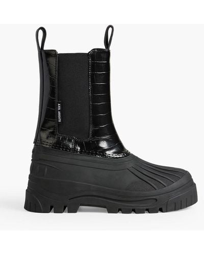 Axel Arigato Cryo Rubber And Glossed Croc-effect Leather Chelsea Boots - Black