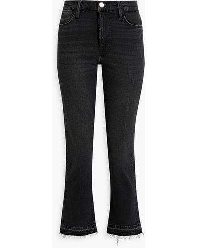 FRAME Le High Straight Cropped High-rise Straight-leg Jeans - Black