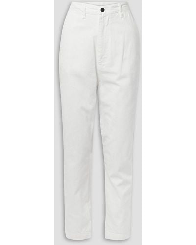 Bassike Super Lo Cotton-twill Tapered Pants - White