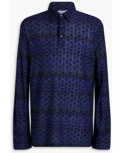 Missoni Crochet-knit Polo Shirt - Blue