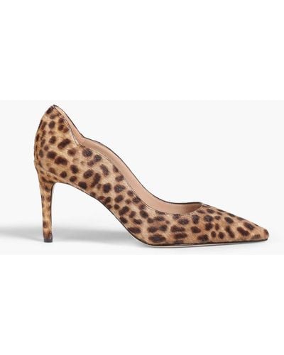 Stuart Weitzman Stuart 85 Scalloped Leopard-print Calf-hair Court Shoes - Pink