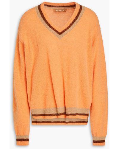 Rejina Pyo Hadley gestreifter pullover aus einer alpakamischung - Orange