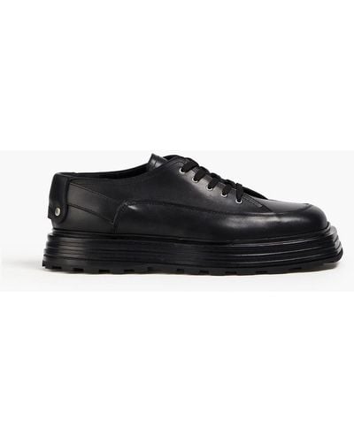 Jil Sander Leather Platform Derby Shoes - Black