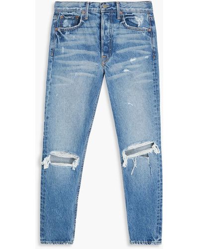 GRLFRND Karolina Distressed High-rise Skinny Jeans - Blue