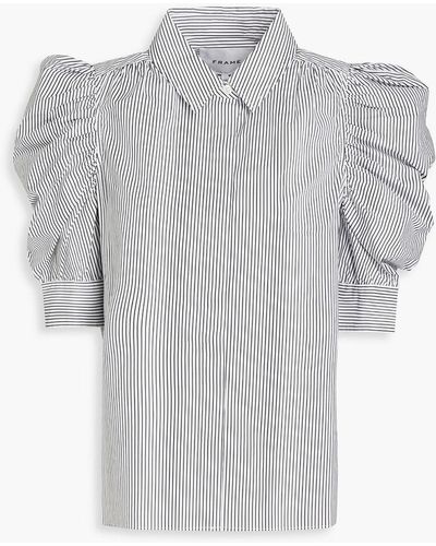 FRAME Striped Cotton-poplin Shirt - Grey