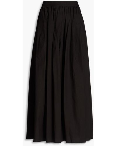 Gentry Portofino Cotton-poplin Maxi Skirt - Black