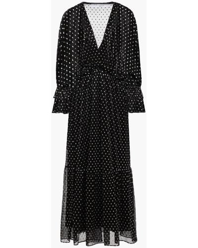 IRO Mawson Metallic Polka-dot Knitted Midi Dress - Black