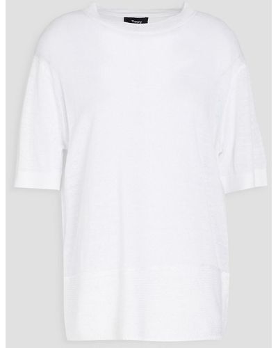 Theory Linen-blend Top - White