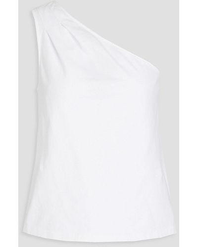Monrow One-shoulder Organic Cotton-blend Jersey Top - White