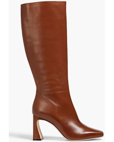 Alberta Ferretti Leather Knee Boots - Brown