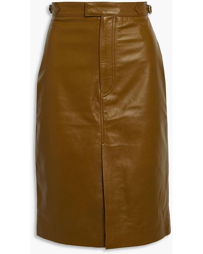 Officine Generale Flora Leather Skirt - Green