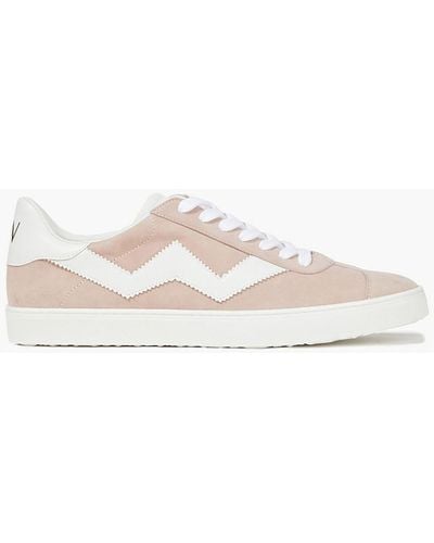 Stuart Weitzman Daryl Leather-trimmed Suede Trainers - Multicolour