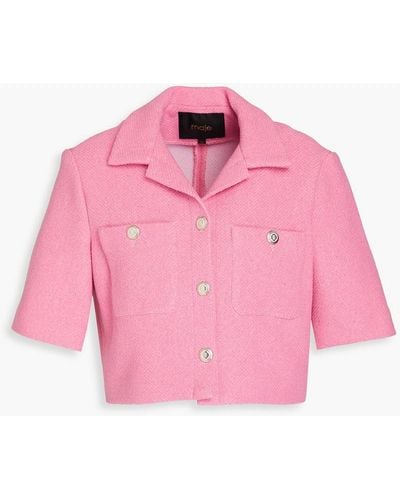 Maje Cropped blazer aus tweed - Pink