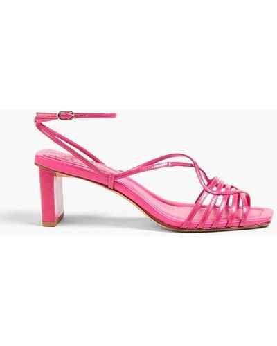 Alexandre Birman Naya 50 Patent-leather Sandals - Pink