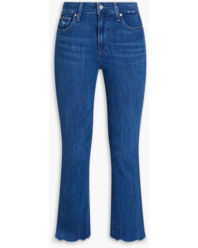 PAIGE Colette halbhohe kick-flare-jeans in distressed-optik - Blau