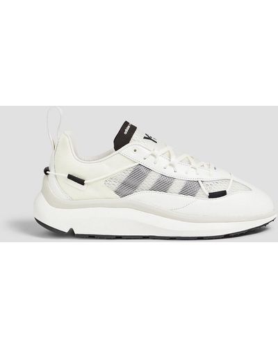 Y-3 Shiku Run Core Mesh And Leather Sneakers - White
