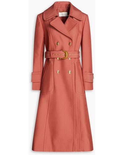 Zimmermann Wool-blend Trench Coat - Red