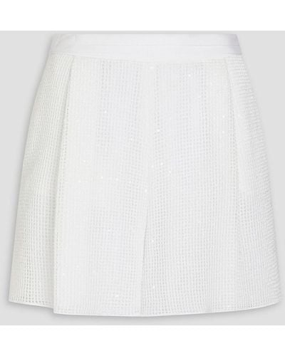 Emporio Armani Sequin-embellished Cotton-blend Shorts - White