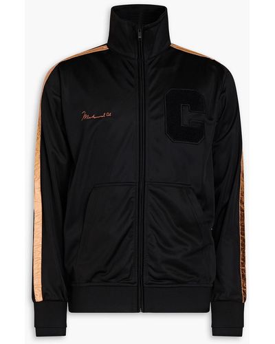 Marcelo Burlon Embellished Satin-jersey Track Jacket - Black