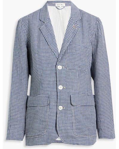 Alex Mill Non-suit blazer aus leinen mit gingham-karo - Blau