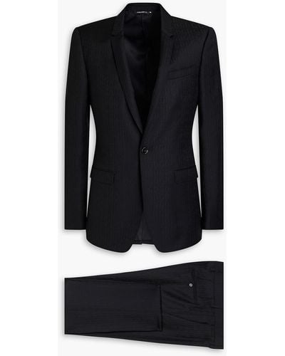 Dolce & Gabbana Wool-jacquard Suit - Black