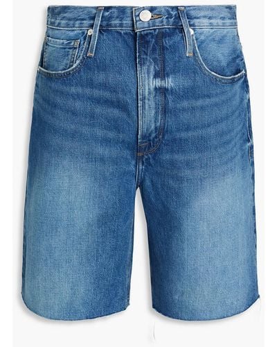 FRAME Faded Denim Shorts - Blue