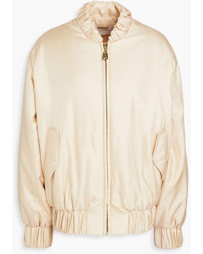 Zimmermann Silk-twill Padded Bomber Jacket - Natural