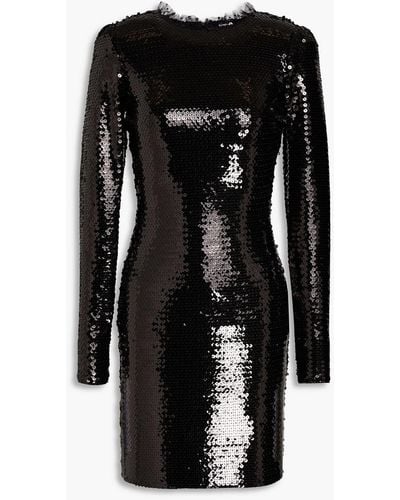 RED Valentino Sequined Tulle Mini Dress - Black