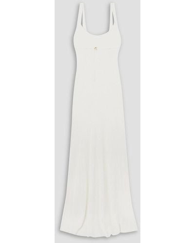 Jacquemus Oranger Ribbed-knit Maxi Dress - White