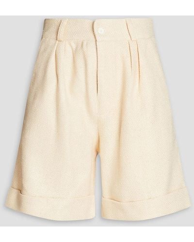 Savannah Morrow Kate Pleated Silk Shorts - Natural
