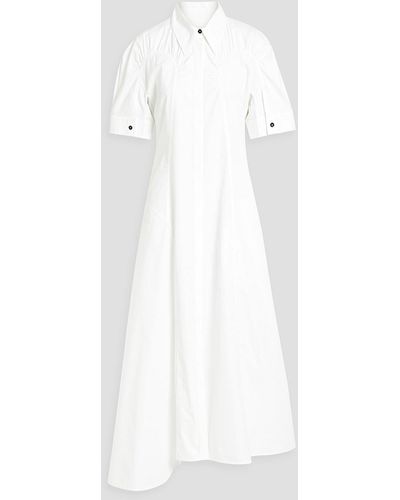 Jil Sander Asymmetric Cotton-poplin Maxi Shirt Dress - White