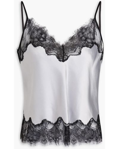 Nicholas Alani Chantilly Lace And Satin Camisole - Gray