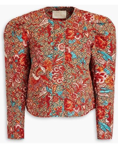 Ulla Johnson Esti Quilted Printed Cotton Jacket - Red